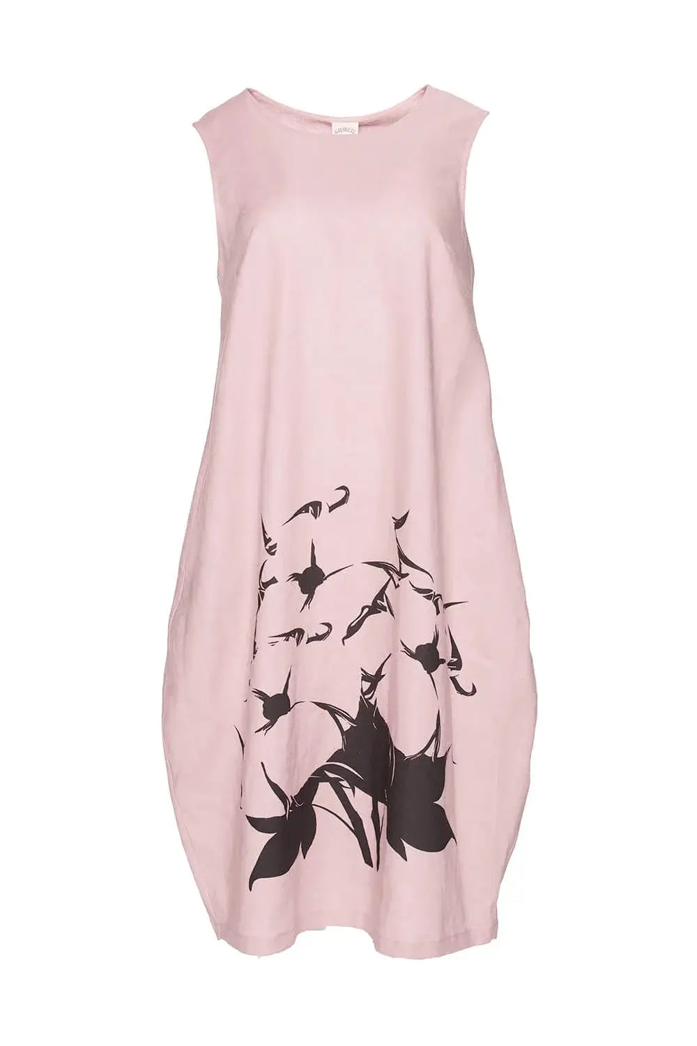 Balloon-Shaped Linen Sleeveless Dress