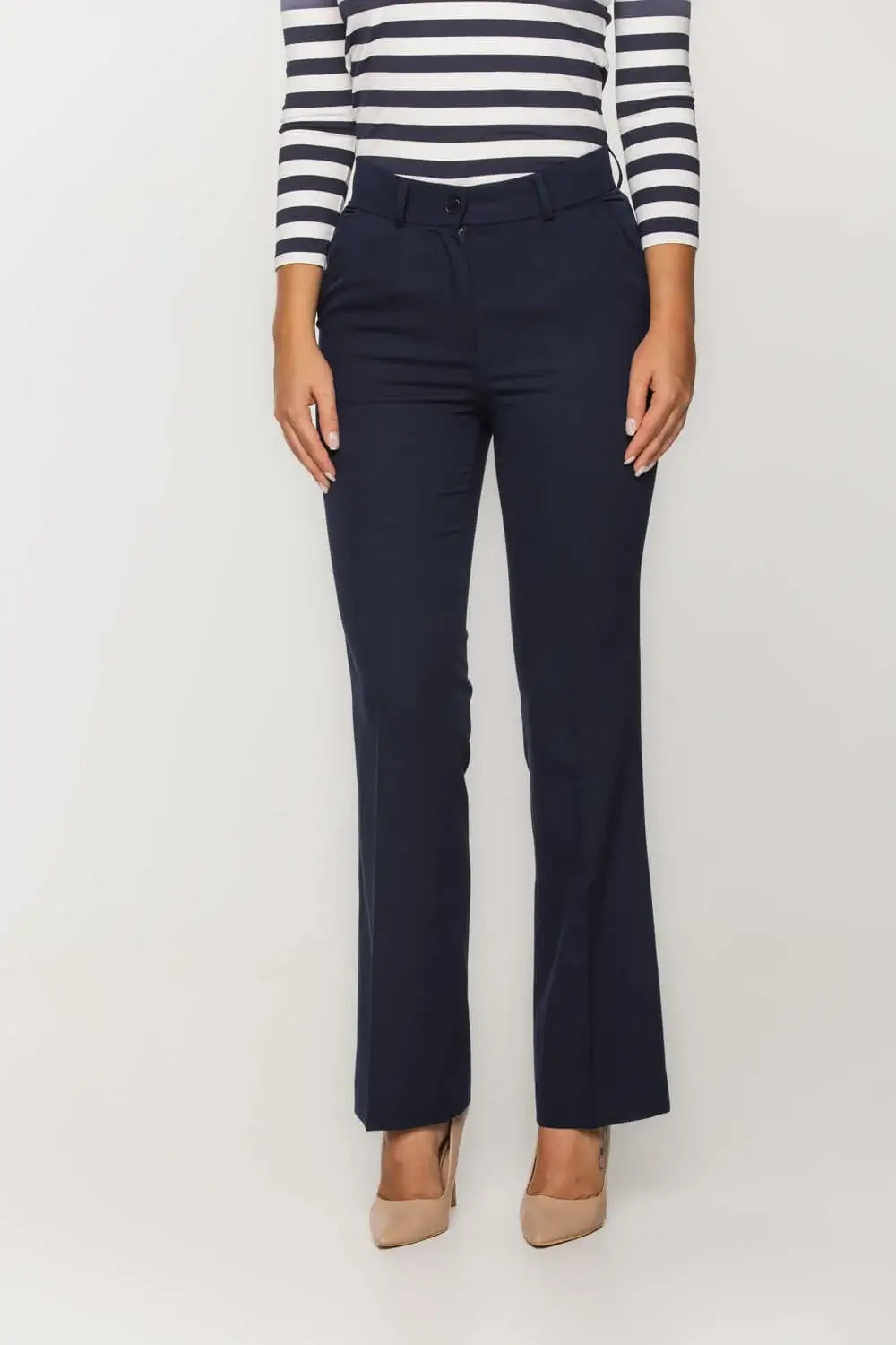 Navy Flare Suit Pants | Timeless Elegance | Bialcon Navy Flare Suit Pants | Timeless Elegance | Bialcon