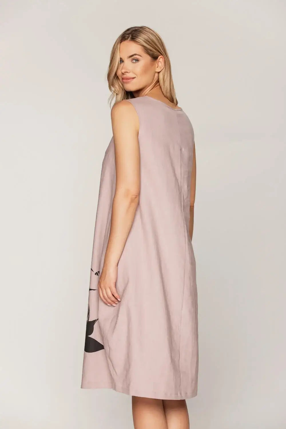 Pastel Balloon-Shaped Pure Linen Dress | Unique & Breathable